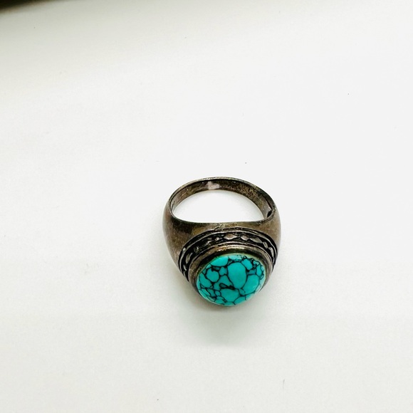 Vintage Turquoise Silver Ring - Picture 14 of 15